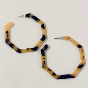 Tortoise Shell Octagon Acrylic Earrings*